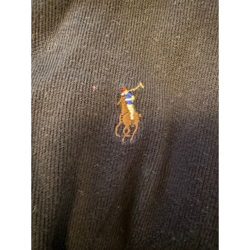 Polo Ralph Lauren Estate Rib Mens XL Black Quarter Zip Pullover Sweater - Picture 3 of 11